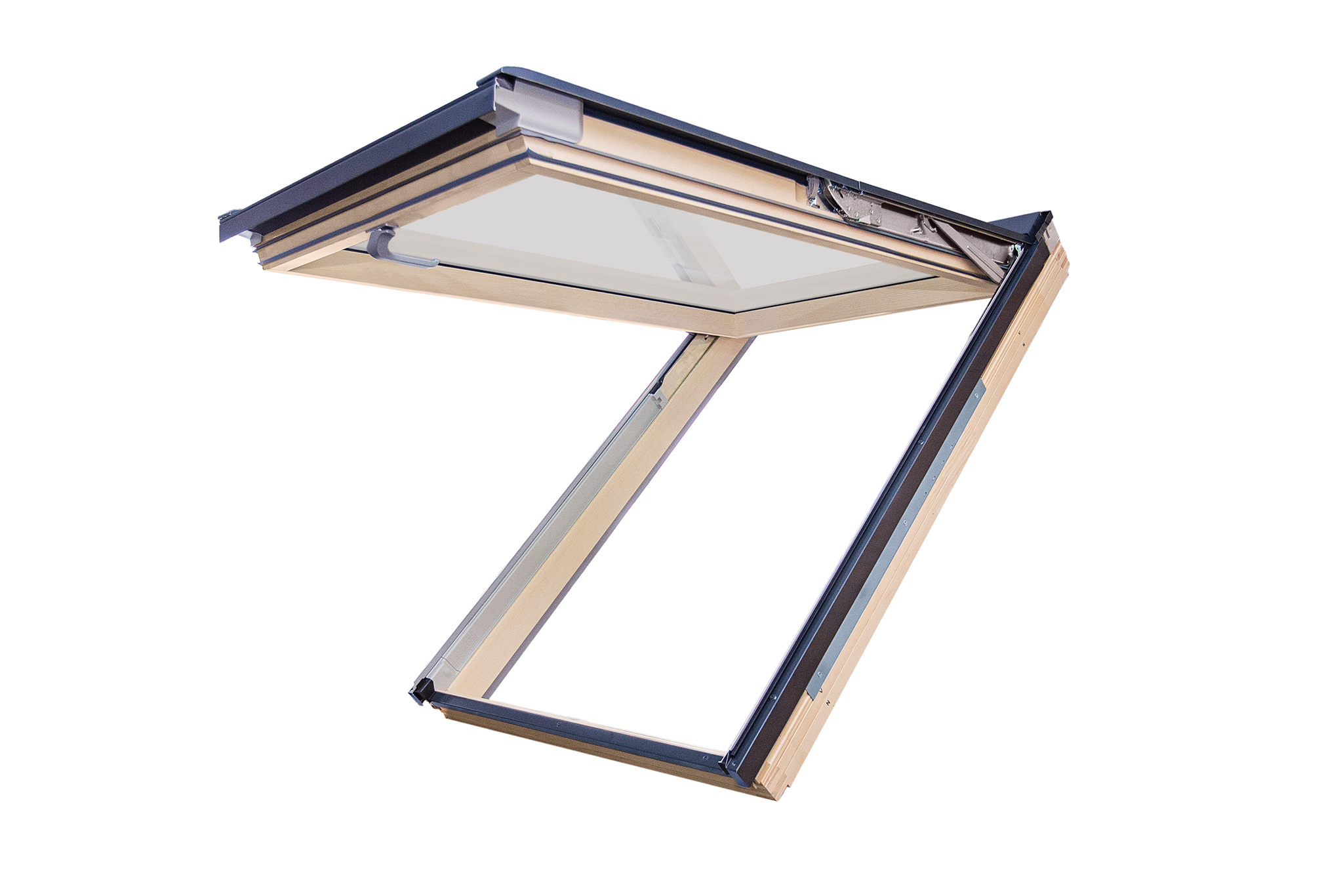 Koka logi ar eņģēm vērtnes vidū un augšdaļā